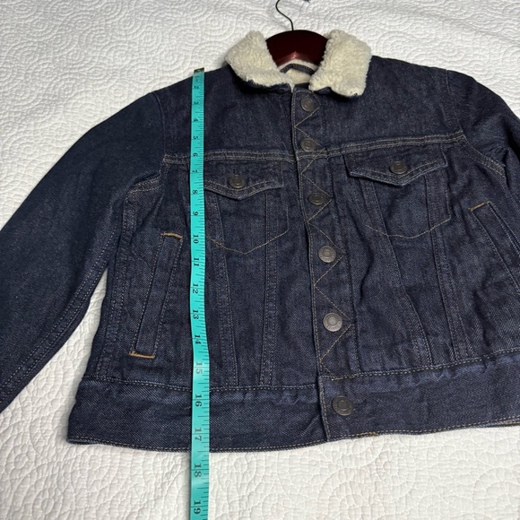 GAP Denim Jacket Sherpa Western stich size Small - Picture 9 of 13